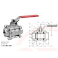 3-piece carbon steel ball valve or 304 ss ball valve